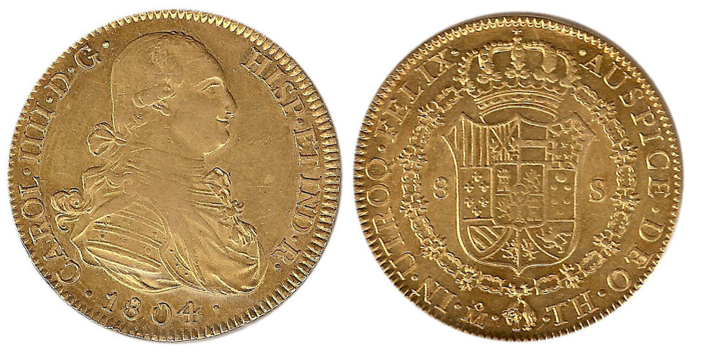 8 escudos 1804. México